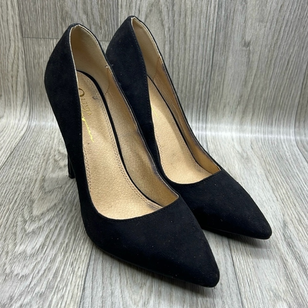 Chic Black Suede Women's Heels
